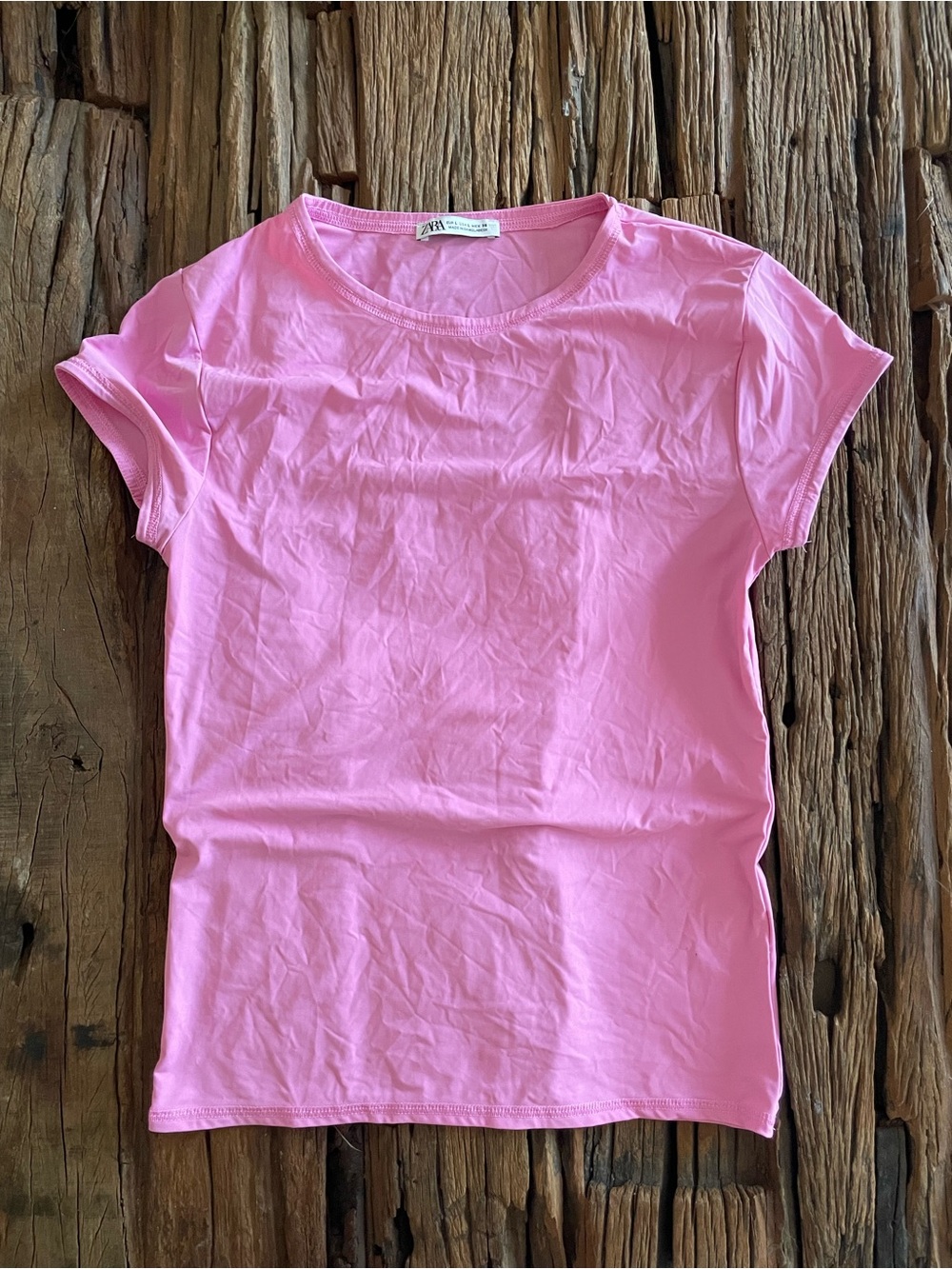 Zara Pink Short Sleeve Crewneck Tee